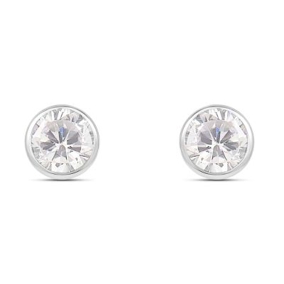 Stroili Orecchini Oro Bianco 9K Zirconi 4 mm Bon Ton