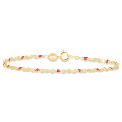 Stroili Bracciale Oro Giallo 9K Forzatina e Smalto Rosso Beverly