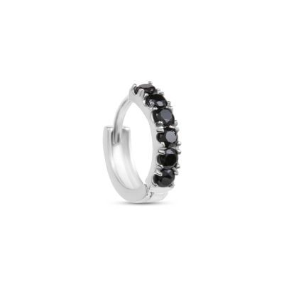Stroili Mono Orecchino Cerchio Oro Bianco 9K L'Homme Or