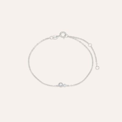 Stroili Bracciale Oro Bianco 9K e Perla 3mm Gabrielle