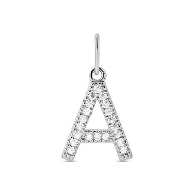 Stroili Pendente Lettere Zirconate Oro Bianco 9K