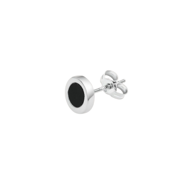 Stroili Mono Orecchino Oro Bianco 9K e Onice L'homme Or