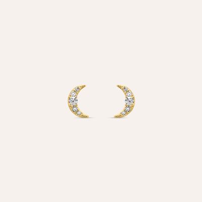 Stroili Orecchini Luna Oro Giallo 9K e Zirconi Bon Ton