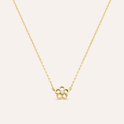 Stroili Collana Oro Giallo 9K Fiore con Diamante