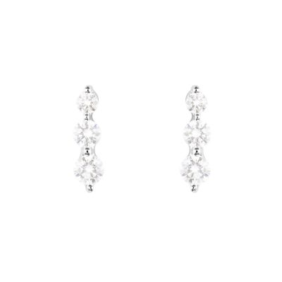 Stroili Orecchini Argento Rodiato 3 Punti Luce