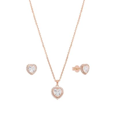 Chimiama Set Collana ed Orecchini Argento Rosato