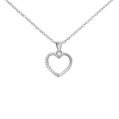 Stroili Collana Argento Cuore Zirconi Bianchi