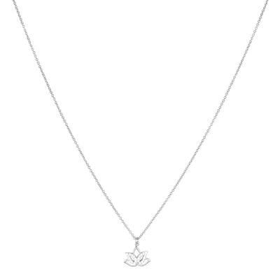 Stroili Girocollo Argento Rodiato Fiore Con Zirconi
