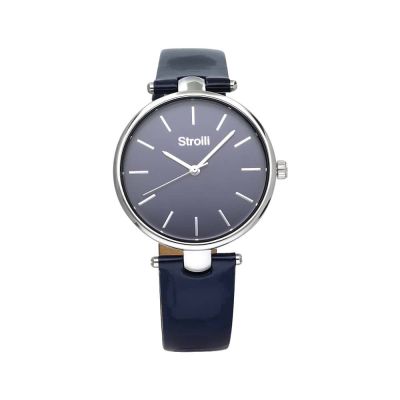 Stroili Orologio Donna Solo Tempo Acciaio Silver e Pelle Nera