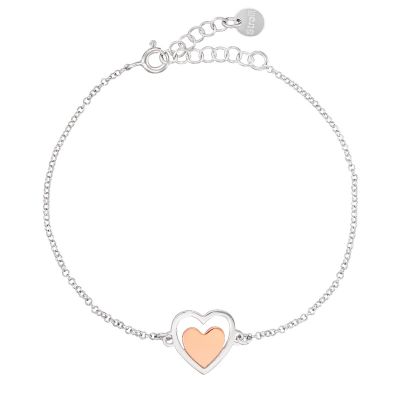 Stroili Bracciale Donna Argento Cuore Rodiato e Rosè