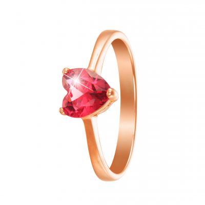 Stroili Anello Argento Rosè Cuore Rubino-12