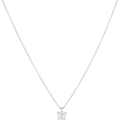 Stroili Girocollo Argento Rodiato Farfalla Zirconata