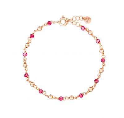 Stroili Bracciale Argento Rosè Sfere Rubino Silver Soul