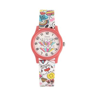 Disney Orologio Solo Tempo Gomma Minnie Mouse Happy Times 