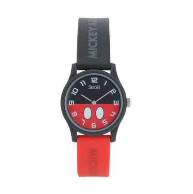 Disney Orologio Gomma Rosso Nero Happy Times