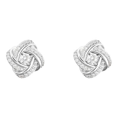Stroili Orecchini Argento Nodo e Zirconi Silver Elegance
