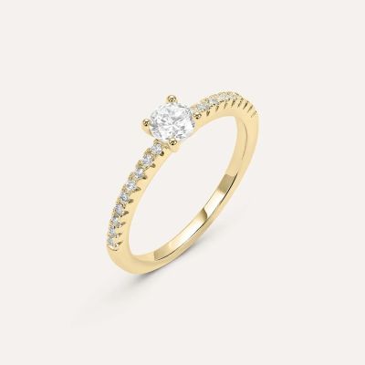 Stroili Anello Solitario Placcato Oro 