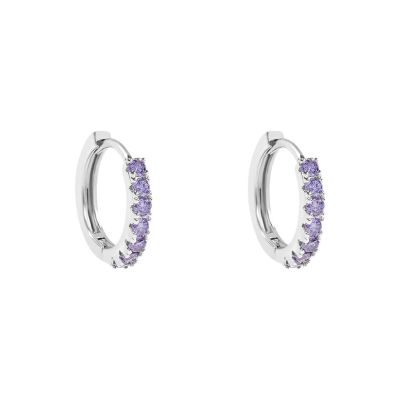 Stroili Cerchi Argento Zirconi Lilla Silver Rainbow