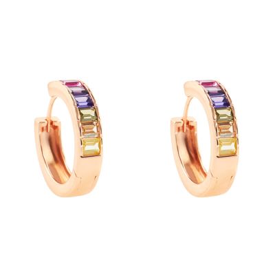 Stroili Cerchi Argento Rosè Baguette Multicolor Silver Rainbow