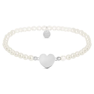 Stroili Bracciale Elastico Argento Perle e Cuore Silver Pearls