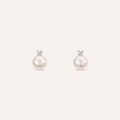 Stroili Orecchini Argento Perla 8 mm Silver Pearls