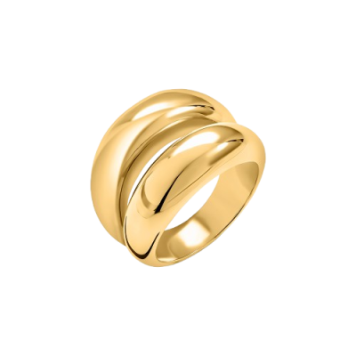 Stroili Anello Doppia Fascia Acciaio Gold Lady Code