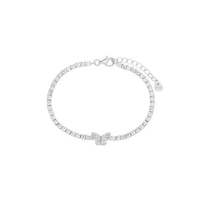 Stroili Tennis Argento Zirconi Bianchi e Farfalla Silver Moments