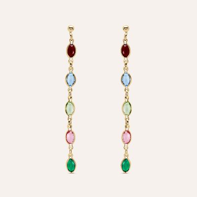 Stroili Orecchini Placcato Oro Cristalli Multicolor Golden Dream