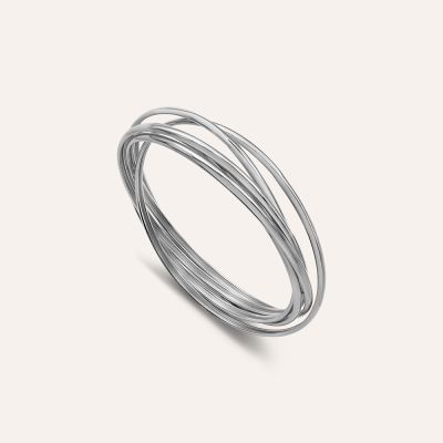 Stroili Bracciale Rigido Multifilo Argento Rodiato