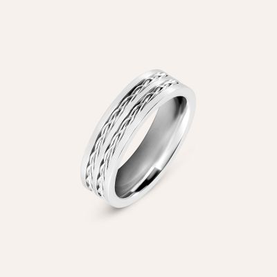 Stroili Anello Acciaio Fascia Doppia