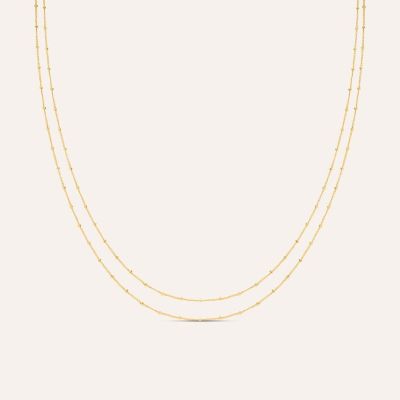 Stroili Collana 2 Fili Groumette Argento Gold