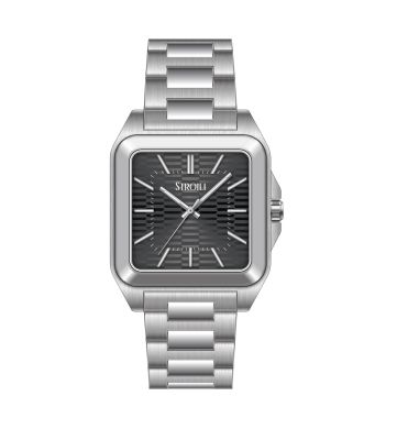 Stroili Solo Tempo Acciaio Quadrante Nero Time Square