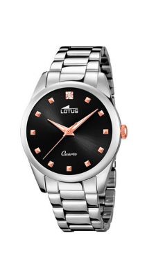 Lotus Orologio Donna Solo Tempo Acciaio Quadrante Nero