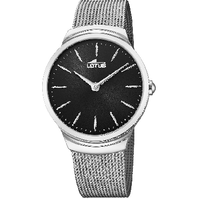 Lotus Orologio Uomo Solo Tempo Acciaio Quadrante Nero