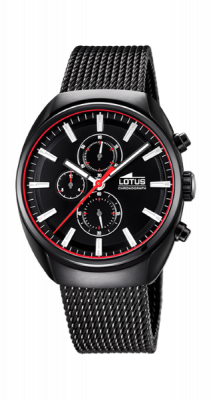 Lotus Orologio Uomo Cronografo Acciaio Quadrante Nero