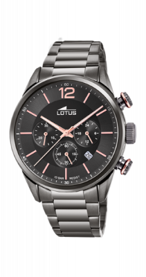 Lotus Orologio Cronografo Uomo Acciaio Quadrante Nero 