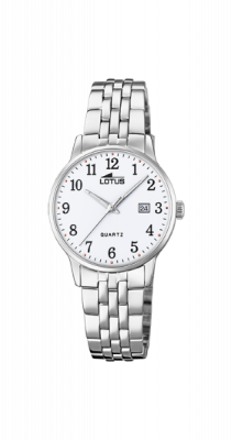 Lotus Orologio Donna Solo Tempo Acciaio Quadrante Bianco