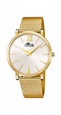 Lotus Orologio Donna Solo Tempo Acciaio Gold Quadrante Bianco