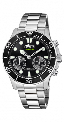 Lotus Orologio Ibrido Uomo Acciaio Quadrante Nero