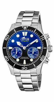 Lotus Orologio Ibrido Uomo Acciaio Quadrante Blu