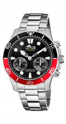 Lotus Orologio Ibrido Uomo Acciaio Quadrante Nero