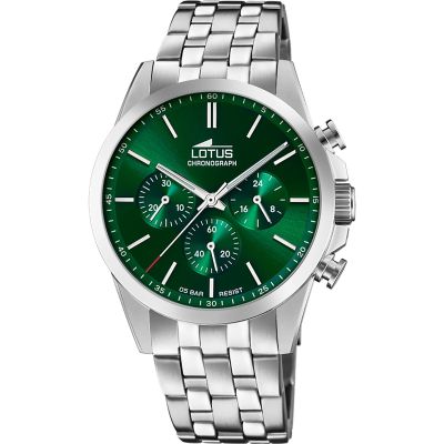 Lotus Orologio Cronografo Acciaio Quadrante Verde
