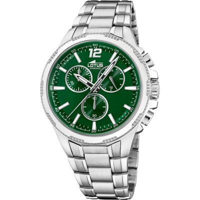 Lotus Orologio Cronografo Acciaio Quadrante Verde
