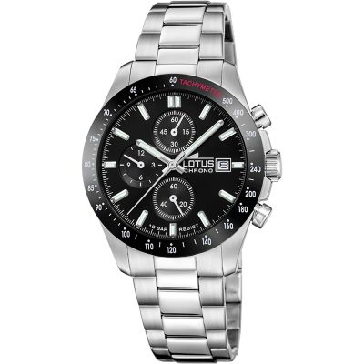 Lotus Orologio Cronografo Acciaio Quadrante Nero