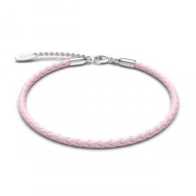 Rerum Bracciale Cuoio e Argento Colore Rosa