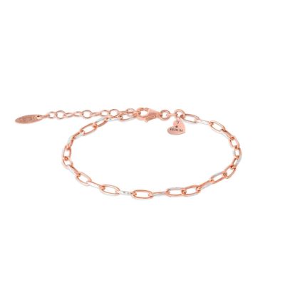 Rerum Bracciale Argento Rosato Maglia Forzatina
