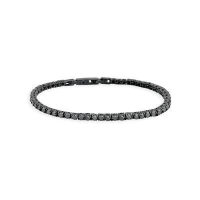2 Jewels Tennis Acciaio Pvd Nero Zirconi Neri