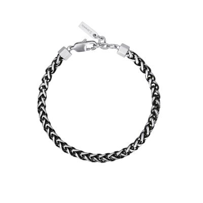 2 Jewels Bracciale Acciaio Gun Metal Catena Spiga 5 mm