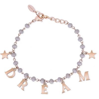 2 Jewels Bracciale Donna Acciaio Scritta Dream Rosè Desireè
