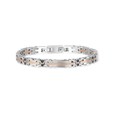 2 Jewels Bracciale Acciaio Pvd Rosè con Cristalli Neri